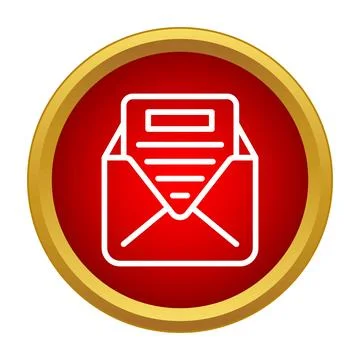 Receiving new email message in red notification icon Stock Illustration