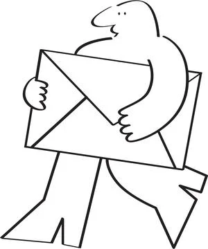 Receiving New Email/Notification Illustration Illustrazione stock