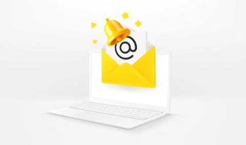 Receiving the new mail via internet concept. 3d vector illustration Stock Illustration