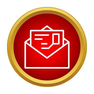 Receiving new mail message notification in red circle Illustrazione stock
