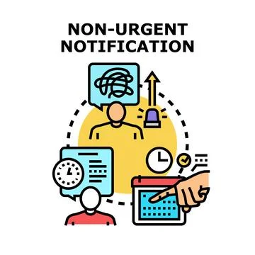 Receiving non urgent notification for task planning and schedule Stock Illustration