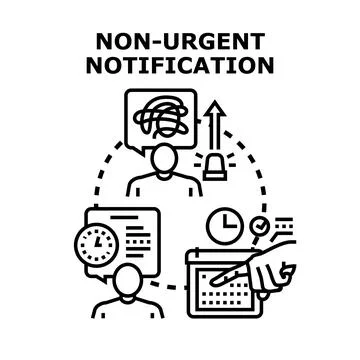 Receiving non urgent notification for task planning and schedule Stock Illustration