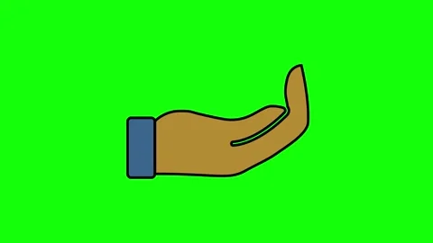 Receiving, offering hand animated icon. Video stock 322214597