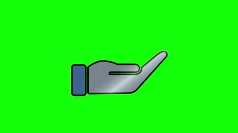 Receiving, offering hand animated icon. Video stock 322214599