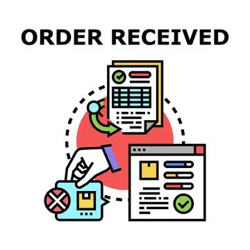 Receiving orders online with e commerce delivery tracking Stock Illustration