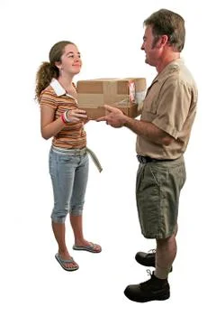 Receiving a Package 2 Stock Photos