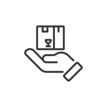 Receiving the parcel, icon in line design. Receiving, parcel, delivery Stock-Illustration