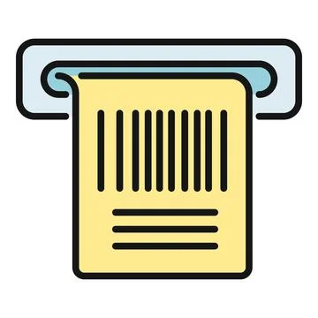 Receiving payment receipt from terminal with barcode Stock Illustration
