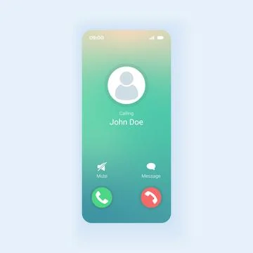 Receiving phone call smartphone interface vector template Stock Illustration