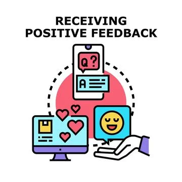 Receiving positive feedback and customer satisfaction concept Stockillustratie
