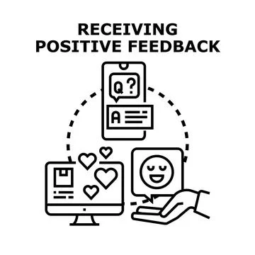 Receiving positive feedback and customer satisfaction concept Stock Illustration