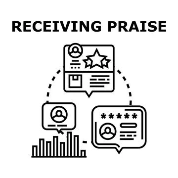 Receiving praise and online recognition vector concept Stock Illustration