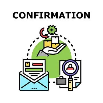 Receiving product delivery confirmation email and order details Stock Illustration