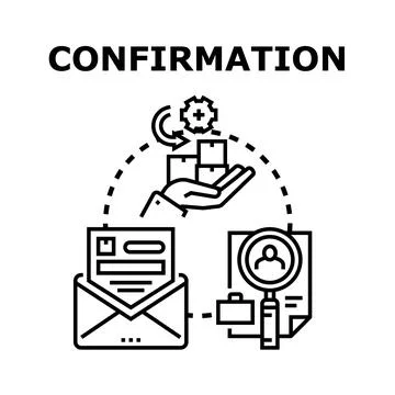Receiving product delivery confirmation email and order details Stock Illustration