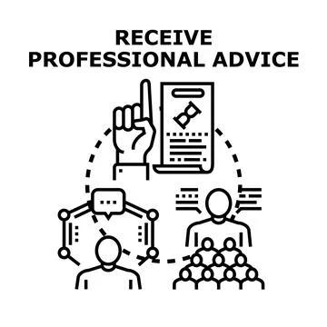 Receiving professional advice and expert guidance concept Stock Illustration