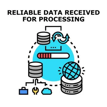 Receiving reliable data for processing and analysis Stock Illustration