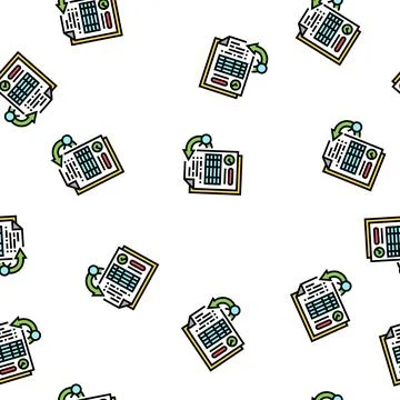 Receiving report vector seamless pattern Illustrazione stock