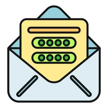 Receiving secure email with password protection icon concept Stock Illustration