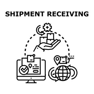 Receiving shipment concept vector illustration process Stock Illustration