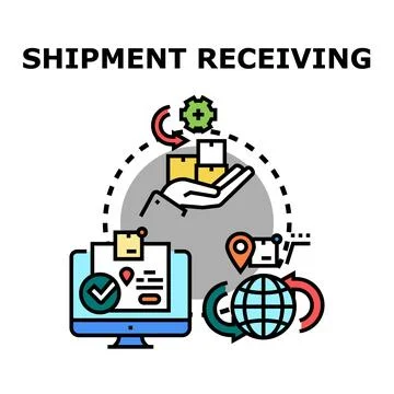 Receiving shipment concept vector illustration process Stock Illustration