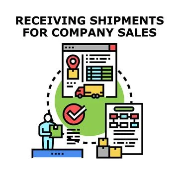 Receiving shipments for retail distribution and e commerce sales Stock-Illustration