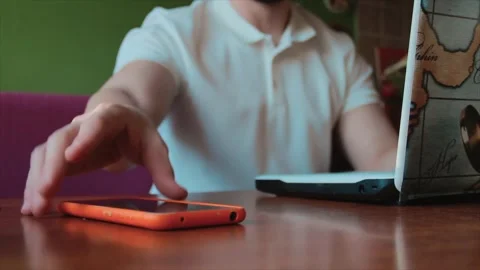 Receiving a smartphone message notification Stock Footage 286026891