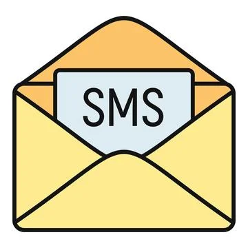 Receiving sms message notification with envelope icon illustration Stock Illustration