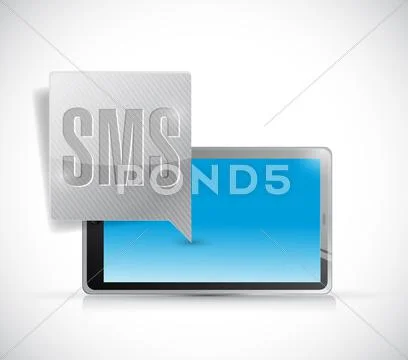 Receiving sms on a tablet computer illustration Stock Illustration