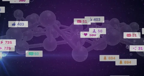 Receiving social media notifications while studying molecular structure 動画素材 303941353