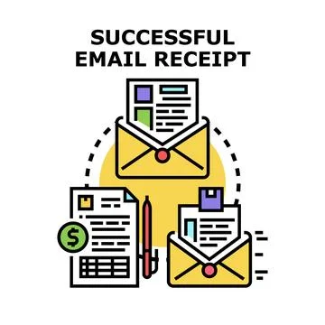 Receiving successful email receipt and payment confirmation Stock Illustration