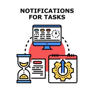 Receiving task notifications and optimizing project management Stock Illustration