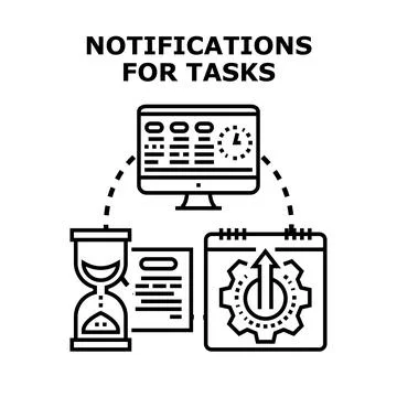 Receiving task notifications and optimizing project management Stock Illustration
