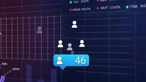 Receiving user events, blue callout bubble updating count on navy dashboard, Stock Footage 332844028