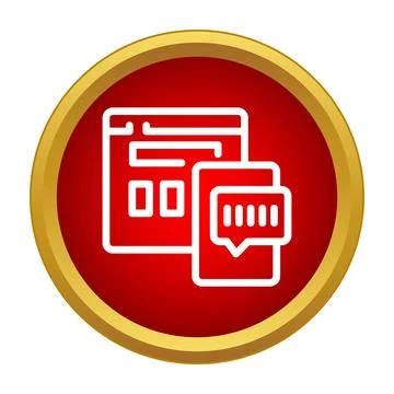 Receiving website news updates on mobile device icon Stock Illustration