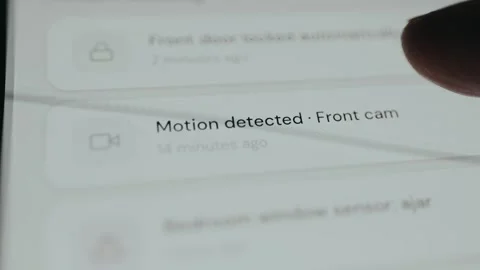 Recent activity from the smart home security application Stock Footage 333379325