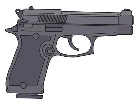 The recent black handgun Stock Illustration