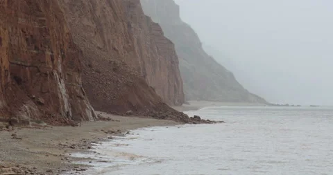 Recent cliff fall and coastal erosion at Sidmouth, Devon UK 스톡 동영상 166913465