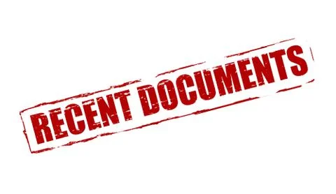 Recent documents Illustrazione stock