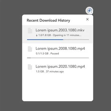 Recent Download History queue 스톡 일러스트