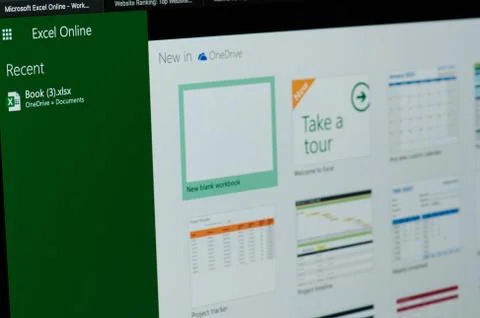 Recent files in Microsoft excel online Stock-Fotos
