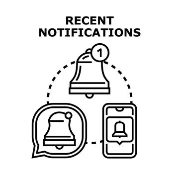 Recent notifications vector concept receiving digital updates Stock Illustration