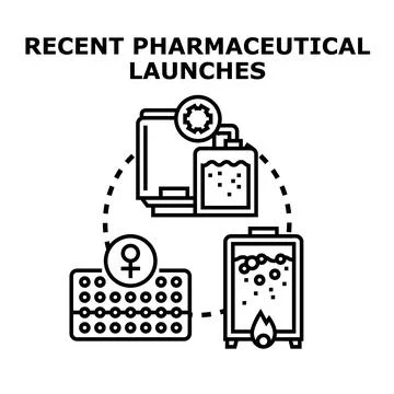 Recent pharmaceutical launches concept vector illustration Stock Illustration