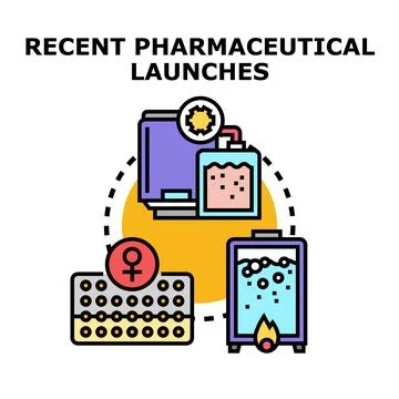 Recent pharmaceutical launches concept vector illustration イラスト素材