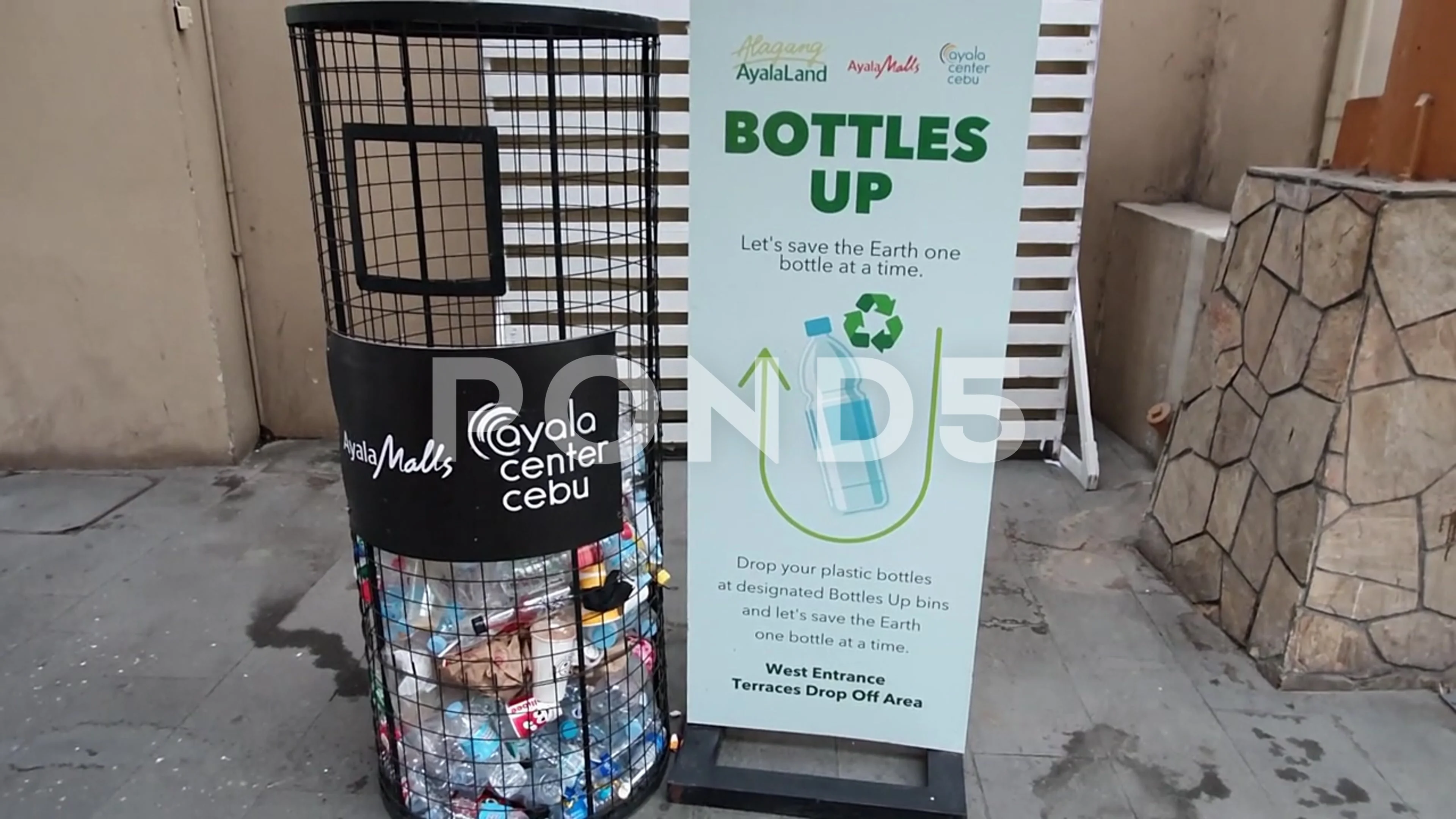 A receptacle for plastic bottles, Cebu, Stock Video Pond5