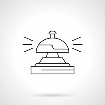 Reception bell flat line vector icon Stock Illustration