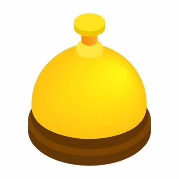 Reception bell isometric 3d icon Stock Illustration