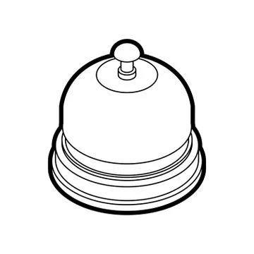 Reception bell Isometrics isolated. Table bell Vector illustration Stock Illustration
