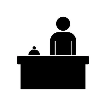 Reception black vector icon on white background Stock Illustration