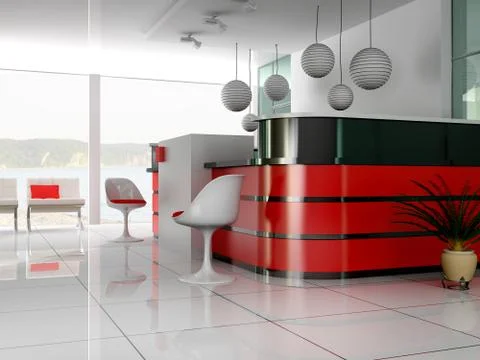 Reception in is cared hotels Stock Illustration