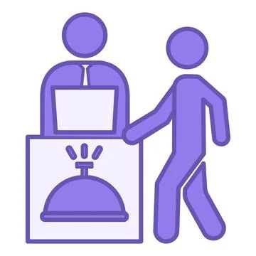 Reception Color Icon. Vector Icon. Service, Client Registration. Hotel Concep Stock Illustration